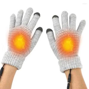 Cycli -handschoenen 1 paar verwarmde brei Volledige vingerwanten winddichte USB elektrische verwarming draagbare constante temperatuur handwarmer
