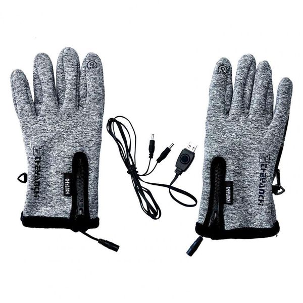 Guantes de ciclismo 1 par USB Calentamiento eléctrico Pesca Cálido Recargable Dedo desnudo Calentador de manos táctil para exteriores Esquí Motocicleta Montar 230729