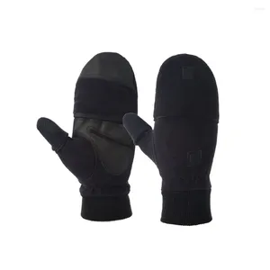 Gants de cyclisme 1 paire de gants d'hiver antidérapants coupe-vent sans doigts Camping