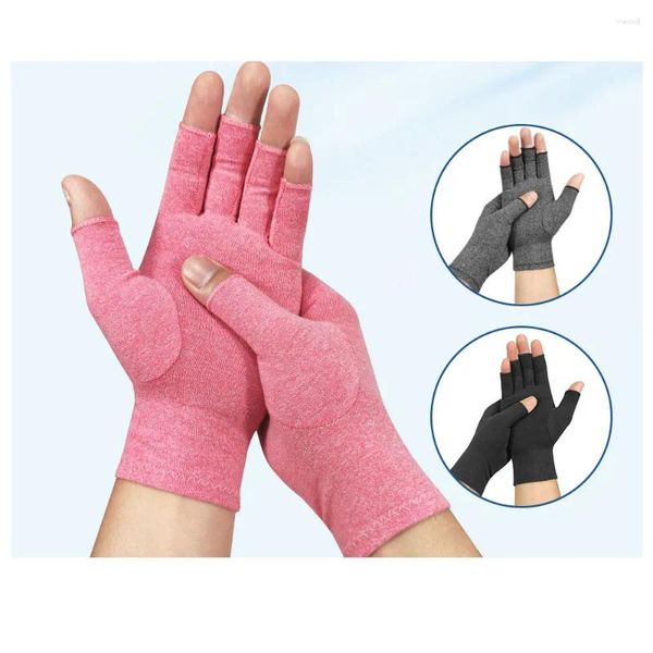 Guantes de ciclismo 1 par negro medio dedo sin dedos estiramiento elástico moda mujeres y hombres muñeca algodón invierno entrenamiento cálido