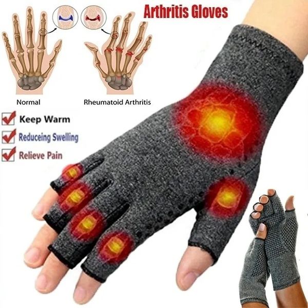 Gants de cyclisme 1 paire de gants d'arthrite de compression d'hiver gants sans doigts de rééducation gants de thérapie anti-arthrite bracelet de soutien de poignet 231101