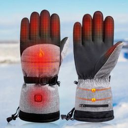 Gants de cyclisme 1 paire hiver moto chauffée thermique électrique temps froid chauffage 5000mAh batterie imperméable anti-dérapant pour hommes femmes