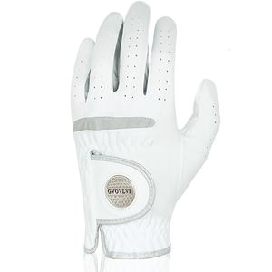 Gants de cyclisme 1 pc Gant de golf pour homme Tissu micro doux Respirant avec marqueur magnétique Remplaçable Blanc 230612