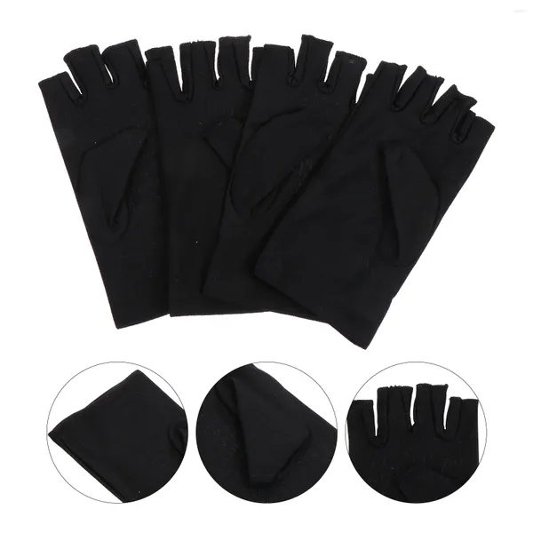 Gants de cyclisme 2 paires de glace en soie demi-doigt vélo spandex anti-UV conduisant à moitié doigt