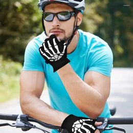 Gants de cyclisme 2024 Unisexe Squelette d'Halloween Unisexe Squelette Skull Half Dinger Glow dans le doigt sombre sans tricot d'hiver gant gant