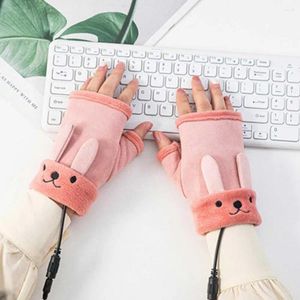 Fietshandschoenen 5V 0.76A Halve vinger USB Oplaadbaar Verwarmde want Laptop Dames Verwarming Winter Gebreid Elektrisch Hand