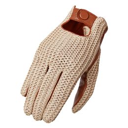 Gants de cyclisme automne hiver hommes laine tricoté peau de chèvre écran tactile gants locomotive mitaine voiture conduite en cuir véritable gants de moto 230317