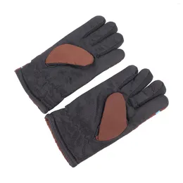 Gants de cyclisme vélo équitation course bleu marron fibre de Polyester épaissi coupe-vent poignée confortable en plein air