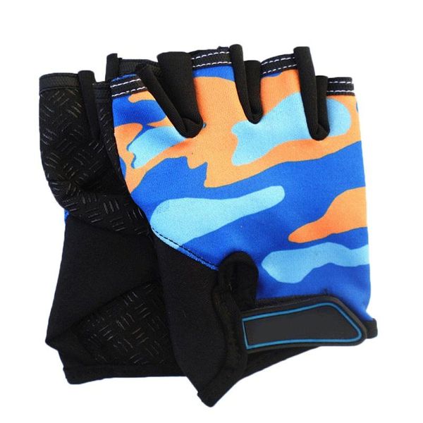 Gants de cyclisme Camouflage pour enfants, garçons et filles, demi-doigt, vélo, haute élasticité, antidérapants, équipement d'équitation pour enfants