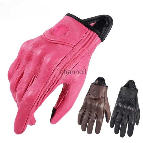 Guantes de ciclismo Equipo de ciclismo Retro Cuero Mujer Guantes de motocicleta Rosa Bicicleta eléctrica Bicicleta Ciclismo Mitten Ejercicio al aire libre para mantener el calor YQ231129