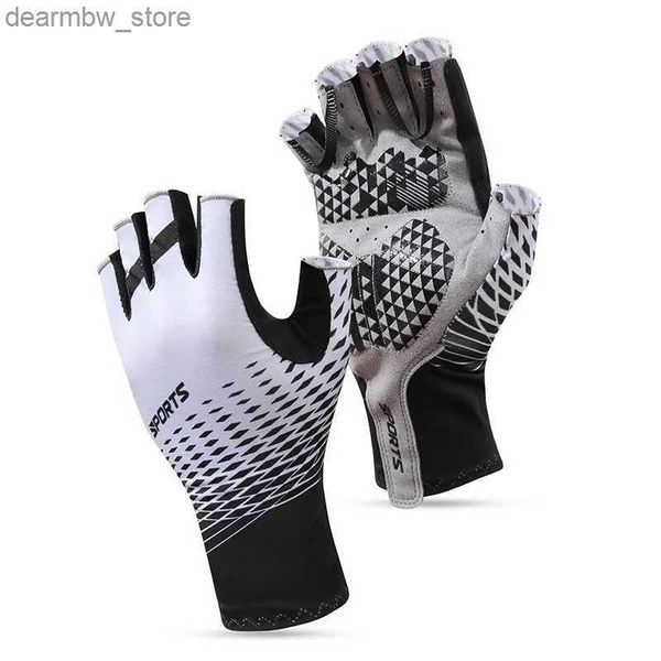 Gants de cyclisme Gants cyclistes pour hommes sports d'été Protection du soleil respirabilité extérieure pêche demi-doigt gants de cyclisme l48