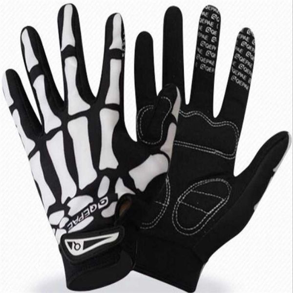 Guantes de ciclismo Guantes de ciclismo Deporte al aire libre Bicicleta de carreras Motocicleta Fantasma Esqueleto Cráneo Hueso Guantes T221019314K