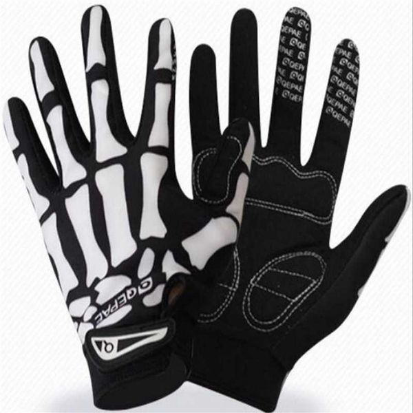 Guantes de ciclismo Guantes de ciclismo Deporte al aire libre Bicicleta de carreras Motocicleta Fantasma Esqueleto Cráneo Hueso Guantes T221019238W