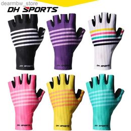 Fietsende handschoenen DH Sport Professional Men Women Half Finger Cycling Gloves MTB Road Riding Fish Gloves Anti-Slip Camping Wandelhandschoenen Nylon L48