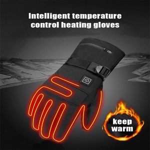 Cycling Gloves Electric Heated Waterproof Non-slip Touch Screen USB Rechargeable Winter Skiing Thermal Fleece GlovesCycling