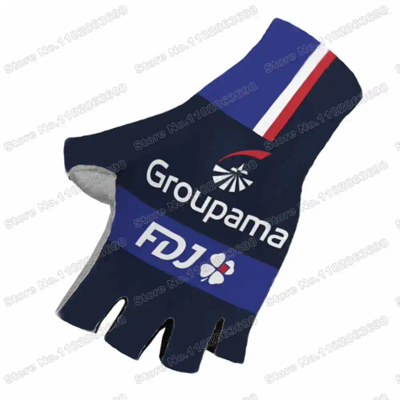 Велосипедные перчатки FDJ Team 2024 Blue Bicycle Gel Half Finger Glove Summer Mountain Road Jersey Gant de Cyclisme Maillot