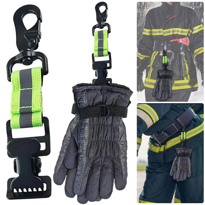 Cycling Gloves Firefighter Glove Strap Safety Clips With Reflective Trim Heavy Duty For Work Rescue Fire Gear Accessories