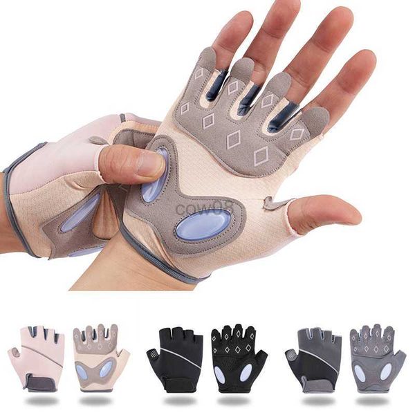 Gants de cyclisme Gants de fitness Gym Sports Haltère Gants d'entraînement Cyclisme Gants demi-doigts Silicone Anti-choc Haltérophilie Gants d'entraînement HKD230720