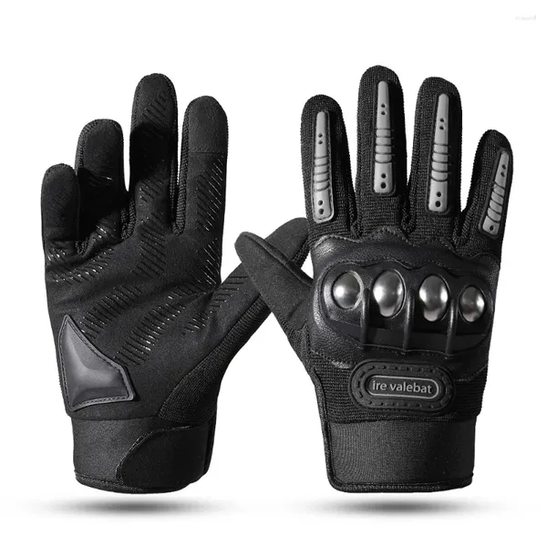 Gants de cyclisme pour hommes, doigt complet, antidérapants, pour écran tactile, moto, course de vélo, tout-terrain, protection Anti-métal