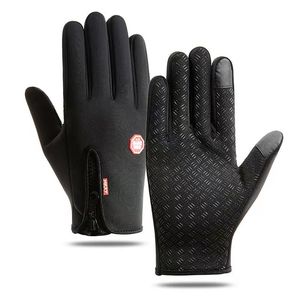 Gants de cyclisme protection d'écran tactile doigt complet chaud et velours coupe-vent sports de plein air d'hiver pour hommes et femmes résistant au froid 2023