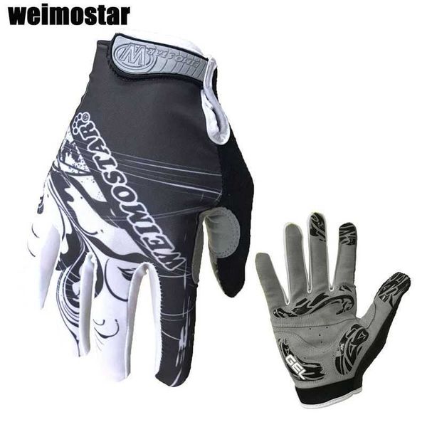 Gants de cyclisme Gel Pro vélo gants doigt complet pour homme femme vtt Guantes Ciclismo BMX DH hors route Motocross rouge T221019