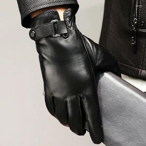 Gants de cyclisme en cuir en peau de mouton authentique pour hommes