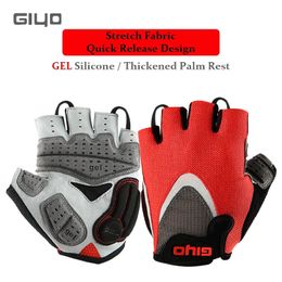 Gants de cyclisme Giyo GEL gants en Silicone épaissi antidérapant choc respirant été hommes femmes mitaines sans doigts pour cyclisme/salle de sport/tactique/sport 231109