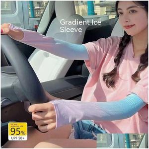 Fietshandschoenen Gradient Ice Sleeves Zijde Sunsn Voor Heren En Dames Buiten Rijden Uv-bescherming Drop Delivery Sport Buiten Protectiv Otdmk