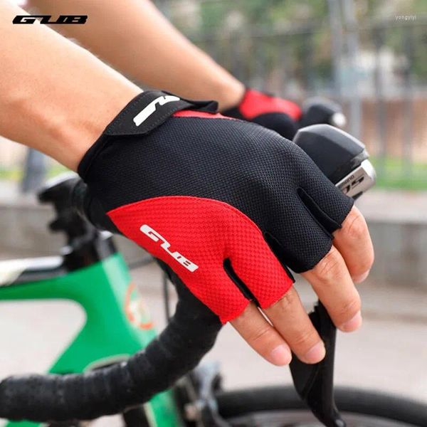 Gants de cyclisme guub half doigt anti-glip absorption hommes femmes respirant extérieur sport mtb vélo de route court b b