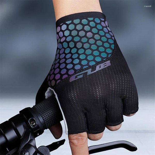 Guantes de ciclismo GUB S068 montar en bicicleta al aire libre protector solar transpirable luminoso medio dedo antideslizante colorido guante de bicicleta