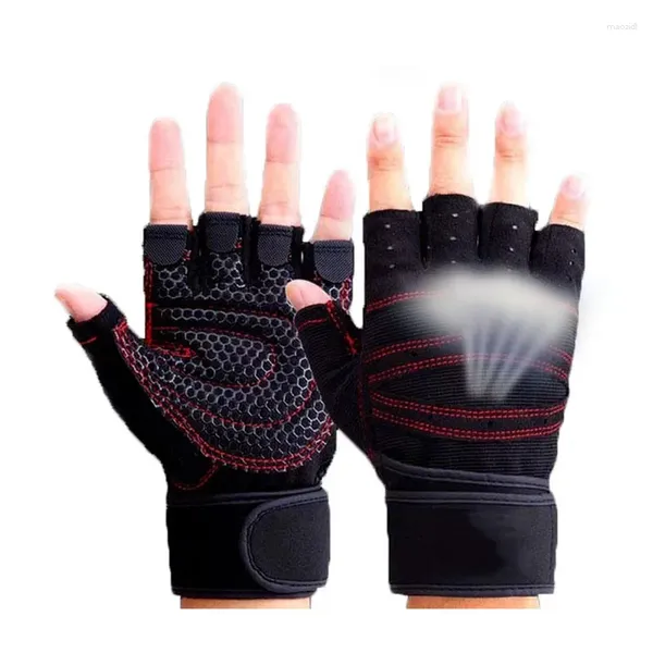 Guantes de ciclismo gimnasio peso pesado deportes ejercicio levantamiento de pesas medio dedo culturismo entrenamiento deportivo entrenamiento para Unisex