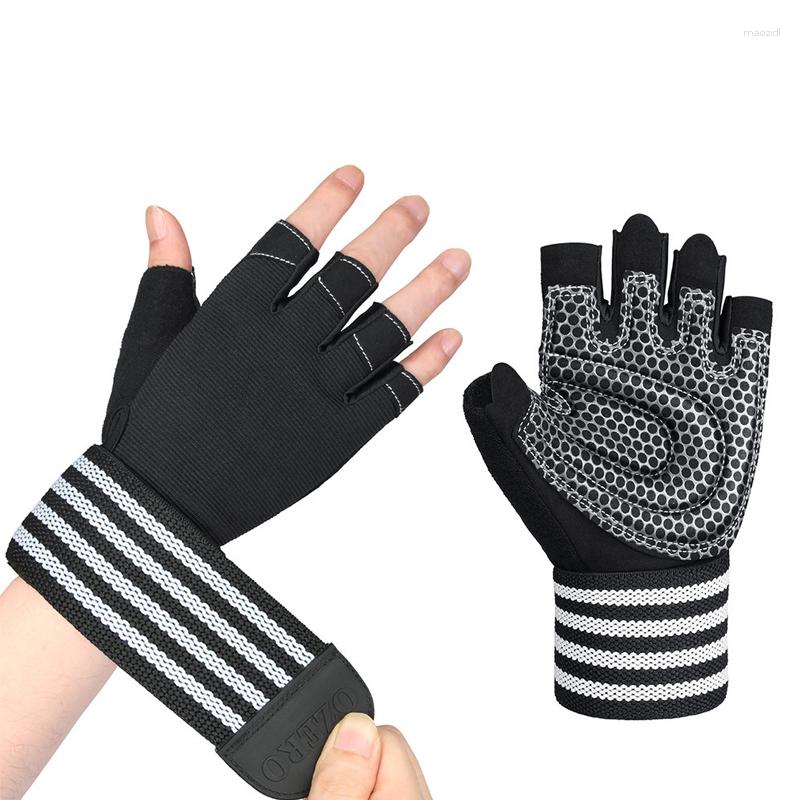 Cycling Gloves Half-finger For Men Breathable Anti-slip Wipe-sweat Gym Workouts Racing Glove With Wristband Sport Equipment