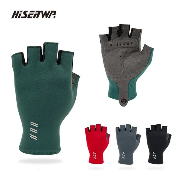 Gants de cyclisme HISERWA respirant cyclisme demi doigt gants hommes femmes anti-dérapant Anti-sueur Sports de plein air gants vélo gants de vélo 231108