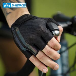 Gants de cyclisme INBIKE demi doigt gants de cyclisme Sport Fitness gants de vélo hommes femmes équitation épaissi paume Pad vélo gants sans doigts 231109