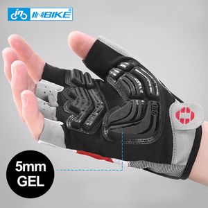 Cycling Gloves INBIKE Shockproof GEL Pad Cycling Gloves Half Finger Sport Gloves Men Women Summer Bicycle Gym Fitness Gloves MTB Gloves IF239 230518