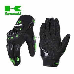 Fietshandschoenen Kawasaki Motorhandschoenen Ademende racehandschoenen met volledige vingers Outdoor Sportbescherming Crossmotorhandschoenen YQ231129