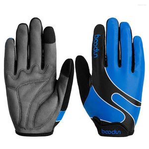 Guantes de ciclismo KINGSEVEN Almohadilla de esponja Dedo largo Motocicleta para bicicleta Guante de bicicleta de montaña Pantalla táctil MTB