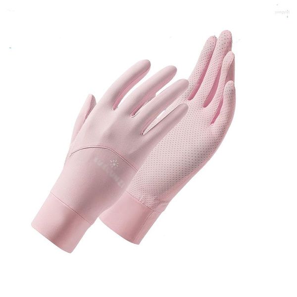 Gants de cyclisme dames Protection solaire été Uv mince glace soie Cool respirant couleur unie équitation en plein air