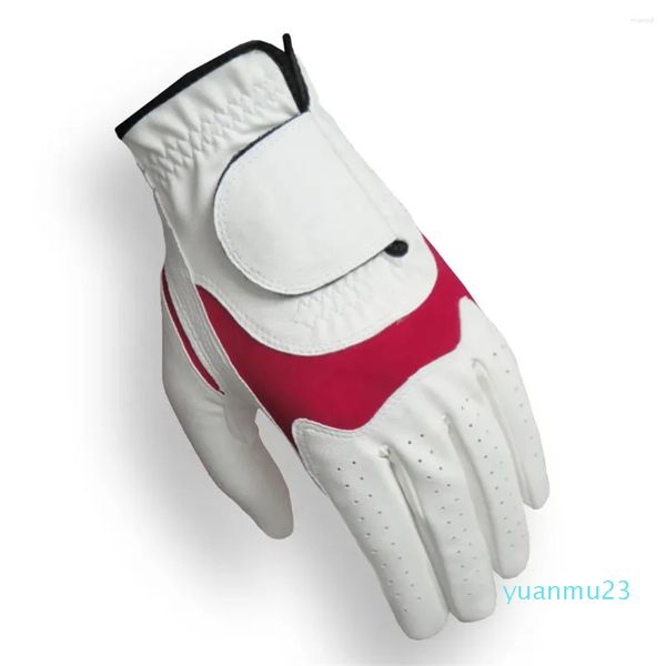 Велосипедные перчатки Кожаные противоскользящие мягкие дышащие перчатки для гольфа белого и красного цвета в цене из Индонезии