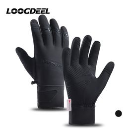 Gants de cyclisme LOOGDEEL sarung tangan ski pria layar sentuh Anti licin olahraga lari bersepeda jari penuh tahan angin air 230905