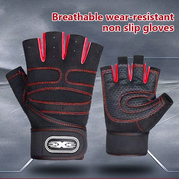 Gants de cyclisme hommes Gym haltérophilie musculation entraînement Fitness sans doigts demi-doigt antidérapant support de poignet 230525