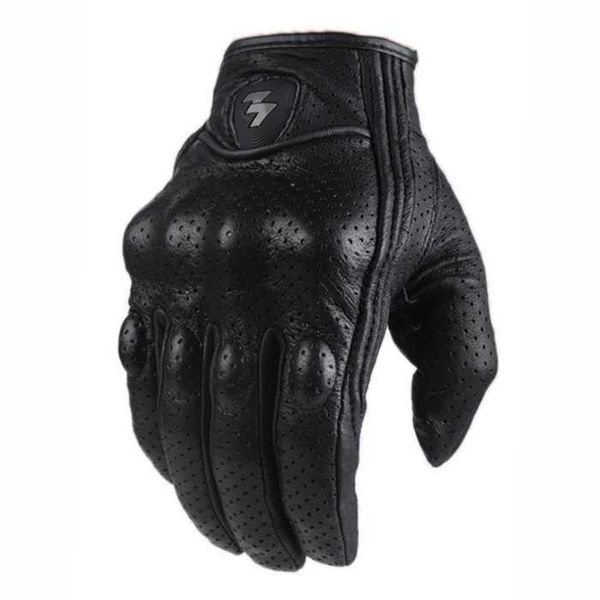 Gants de cyclisme hommes Motorcyc Sports de plein air doigt complet noir conduite équitation armure de protection noir court ather L221024