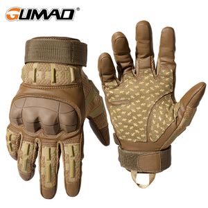 Gants de cyclisme Écran tactile pour hommes Gants en cuir PU Gants tactiques militaires Sports de plein air Tir Chasse Airsoft Cyclisme Doigt complet Gants 230317