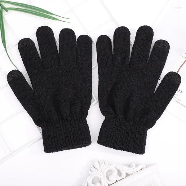 Gants de cyclisme pour hommes, tricot épais brossé, écran tactile, équitation en plein air, jeu chaud et froid, hiver