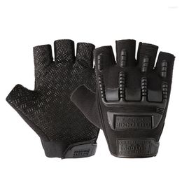 Guantes de ciclismo Hombres Verano Fuerzas especiales Carta Almohadilla de goma Fitness Guante antideslizante Deporte al aire libre Medio dedo Lucha Escalada Manopla N1