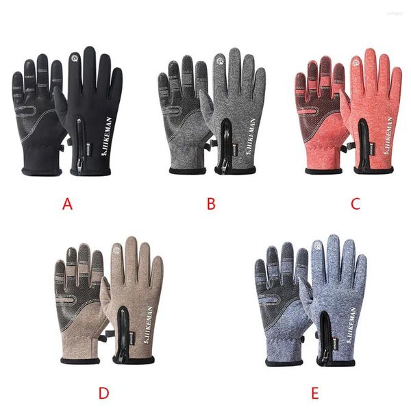 Gants de cyclisme pour hommes, écran tactile, ski, imperméable, coupe-vent, antidérapant, patinage en plein air, moto, gris foncé, S