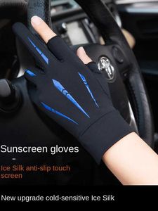 Gants de cyclisme Men / femmes Summer Sun Protection Sports Running Gants Gants Motorcyc Bicyle Bicycle souffle d'équipement d'équitation en soie de glace non glissée L48