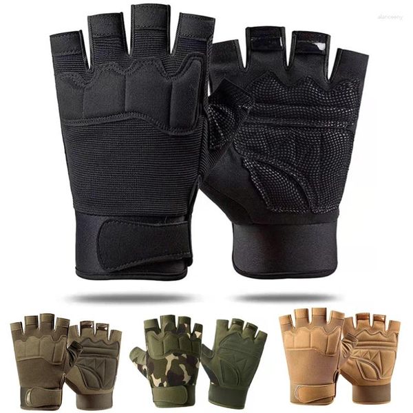 Gants de cyclisme militaire armée tir sans doigts demi-doigt hommes tactique anti-dérapant Sports de plein air vélo équitation Fitness