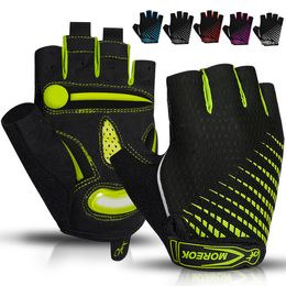 Fietsende handschoenen Moreok Bike Gloves Halve vinger fietsen handschoenen 5 mm vloeibare gelblokken fietshandschoenen schokvrije weg mountainbike handschoenen mannen vrouwen 230518