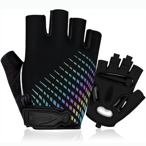 Gants de cyclisme MOREOK Demi Doigt 5 MM Gel Vélo Antidérapant Vélo Antichoc En Plein Air VTT Vélo pour Hommes Femmes 230607